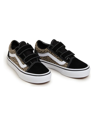 Vans Skórzane sneakersy "Old Skool V" w kolorze czarno-beżowym