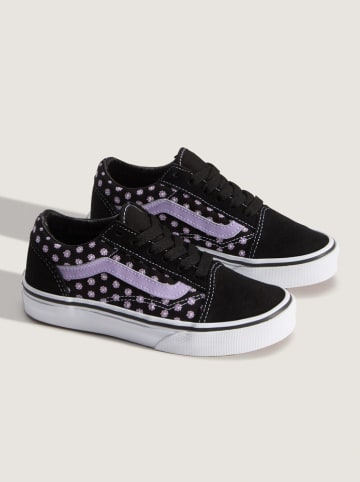 Vans Leder-Sneakers "Old Skool" in Schwarz/ Lila