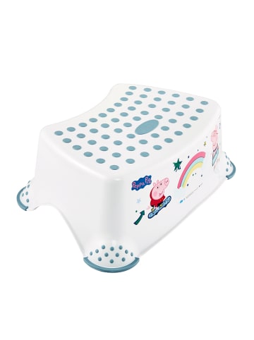 keeeper Tritthocker "Peppa" in Weiß/ Hellblau - (B)40,5 x (H)14 x (T)29 cm
