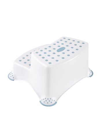 keeeper Hocker "Peppa" w kolorze błękitno-białym - 40 x 21 x 37 cm