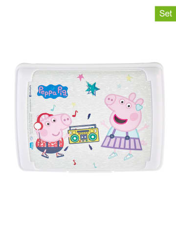 keeeper 2-delige set: lunchboxen "Peppa Pig" wit/lichtroze - 500 ml