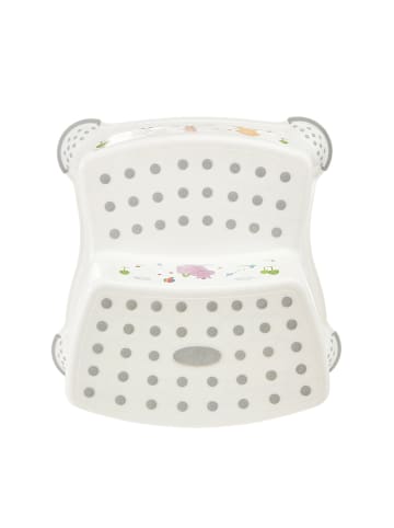 keeeper Opstapkruk "Hippo" wit/grijs - (B)40 x (H)21 x (D)37 cm