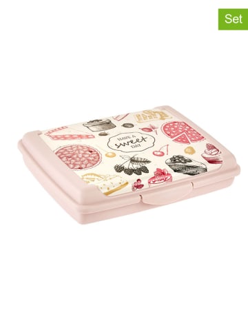 keeeper 2er-Set: Lunchboxen "Sweet Day" in Rosa/ Creme - 500 ml