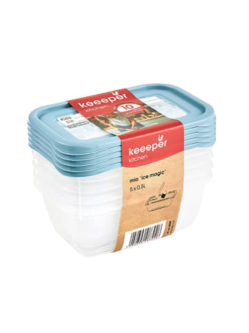 keeeper Pojemniki (5 szt.) "Magic Ice" w kolorze błękitnym - 500 ml