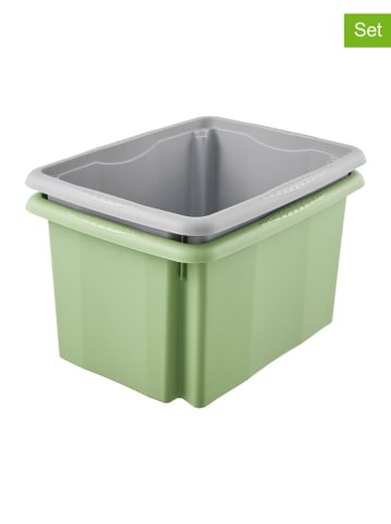 keeeper 2er-Set: Stapelboxen in Grün - 15 l