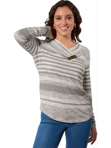 WITT WEIDEN Longsleeve in Grau/ Weiß
