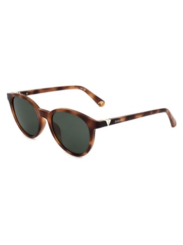 Guess Okulary przeciwsłoneczne unisex w kolorze brązowo-ciemnozielonym