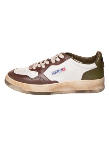 AUTRY Leren sneakers "Sup Vint Low" wit/bruin