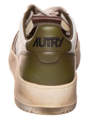 AUTRY Leren sneakers "Sup Vint Low" wit/bruin
