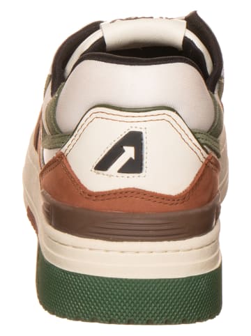 AUTRY Skórzane sneakersy "CLC Low" w kolorze kremowo-brązowym