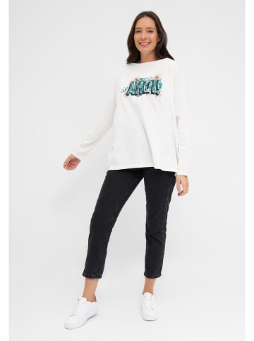 Derbe Longsleeve in Weiß/ Bunt