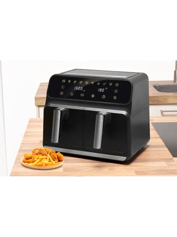 Alpina Podwójna frytkownica beztłuszczowa w kolorze czarnym - 8 l