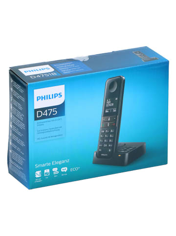 Philips Bezprzewodowy telefon "D4751B/01" w kolorze czarnym