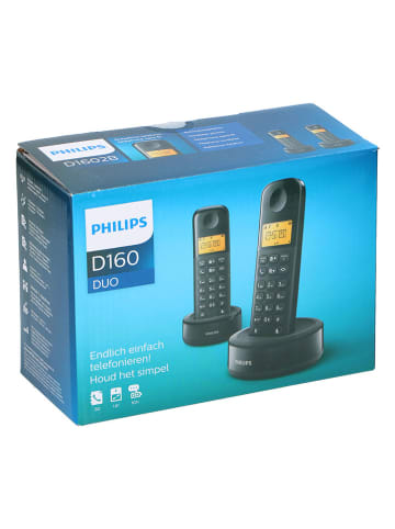 Philips 2-delige set: snoerloze telefoons "D1602B/01 Dual"