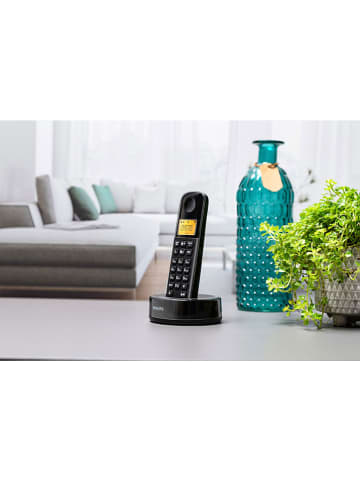 Philips Bezprzewodowy telefon "D1651B/01" w kolorze czarnym