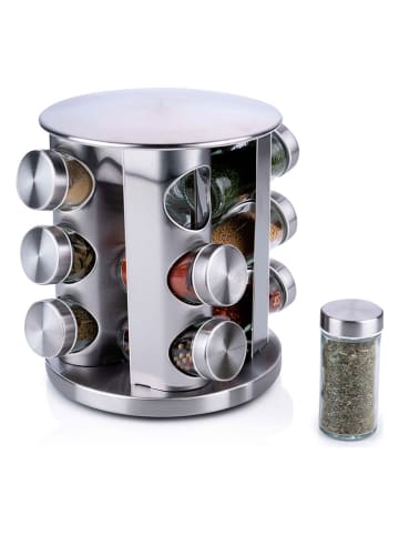 Alpina 13-delige set: kruidenrek zilverkleurig - (H)23 x  Ø 19 cm