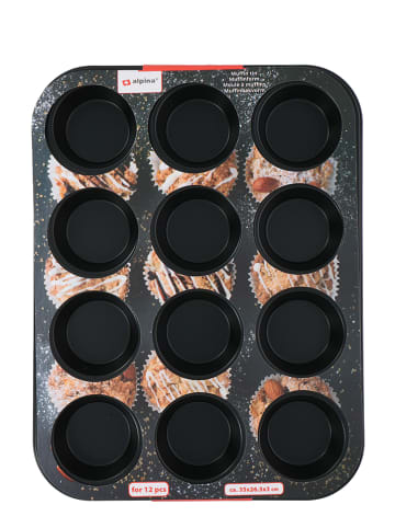 Alpina Muffinbackform in Schwarz - (L)26,5 x (B)35 cm