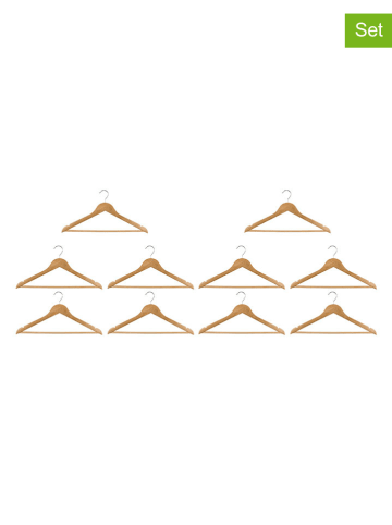 Alpina 10er-Set: Kleiderbügel in Hellbraun - (B)44 x (H)23 cm