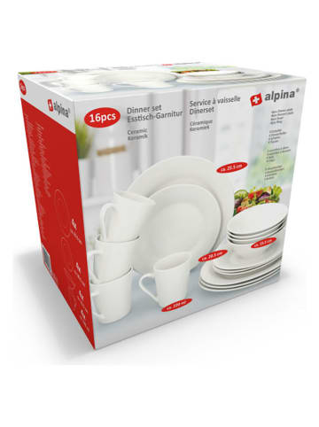 Alpina 16-delige ontbijtserviesset wit