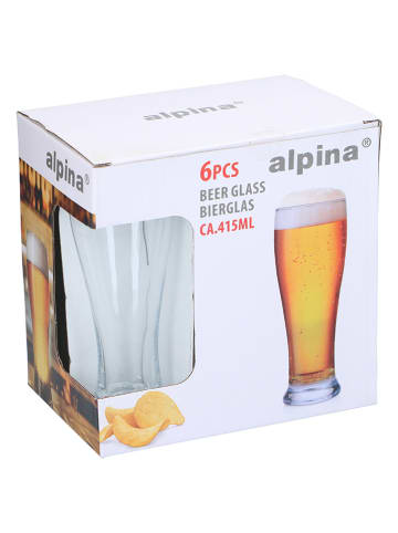 Alpina 6-delige set: bierglazen - 415 ml