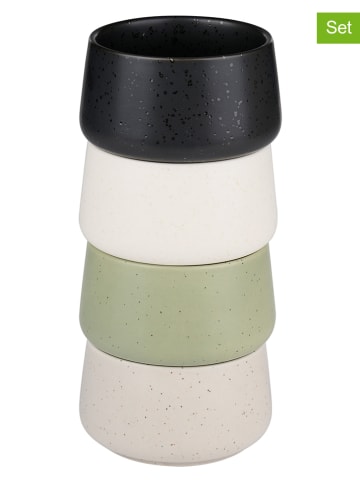 Alpina Miski (4 szt.) w kolorze czarnym, zielonym i kremowym do serwowania - Ø 9,4 cm