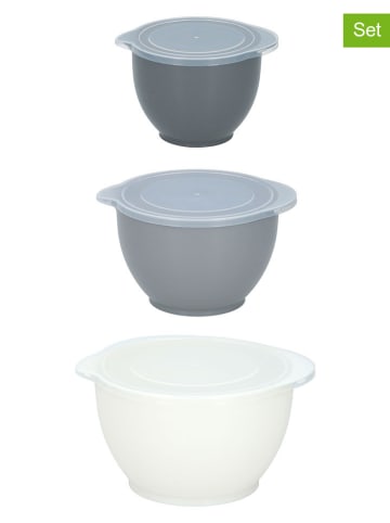 Alpina 3-delige set: mengkommen grijs/wit