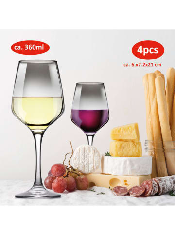 Alpina Kieliszki (4 szt.) w kolorze szarym do wina - 350 ml