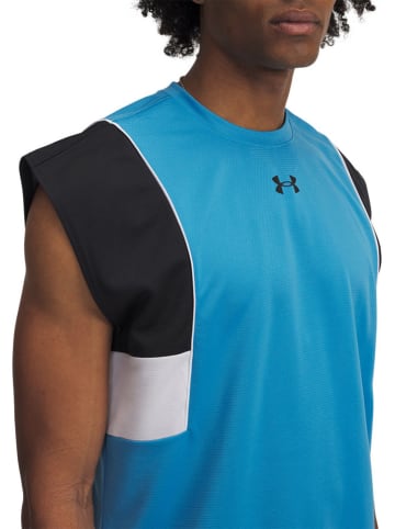 Under Armour Top sportowy w kolorze błękitno-biało-czarnym