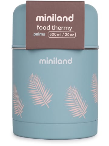 Miniland Pojemnik termiczny "Palms" w kolorze błękitnym - 600 ml