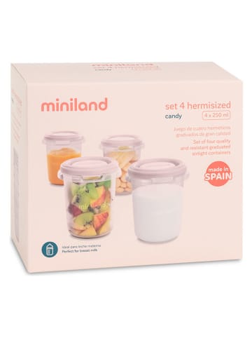 Miniland 4er-Set: Frischhaltedosen "Candy" in Rosa