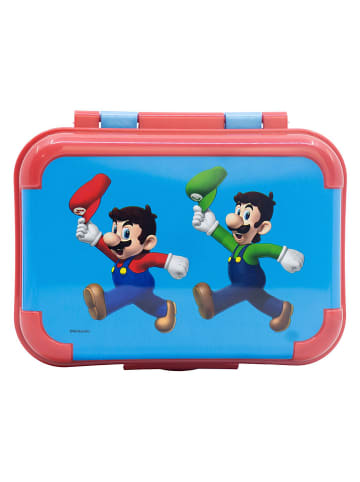 Stor Lunchbox "Super Mario" in Blau - (B)17 x (H)13,5 x (T)6,2 cm