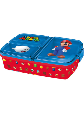 Stor Lunchbox "Super Mario" in Rot/ Blau - (L)18 x (B)13,5 x (H)5,5 cm