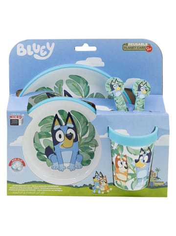 Stor 5-częściowy zestaw naczyń "Bluey" w kolorze błękitnym