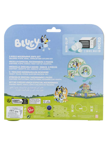 Stor 5-częściowy zestaw naczyń "Bluey" w kolorze błękitnym