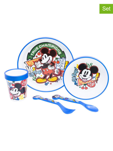 Stor 5-częściowy zestaw naczyń "Mickey" w kolorze niebieskim
