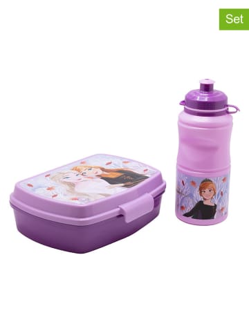 Stor 2tlg. Set: Lunchbox "Frozen" in Lila