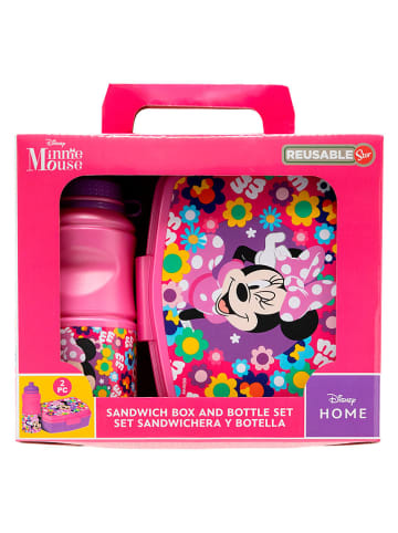 Stor 2tlg. Set: Lunchbox "Minnie" in Pink/ Lila