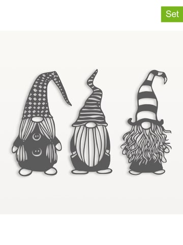 Woody Kids Dekoracje ścienne (3 szt.) w kolorze szarym