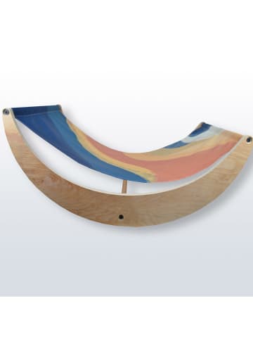 Woody Kid Store Hangmat blauw/geel/naturel - (L)90 x (B)60 x (H)43 cm