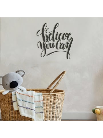 hippodino Wanddekor "Believe you can" in Schwarz - (B)40 x (H)40 cm