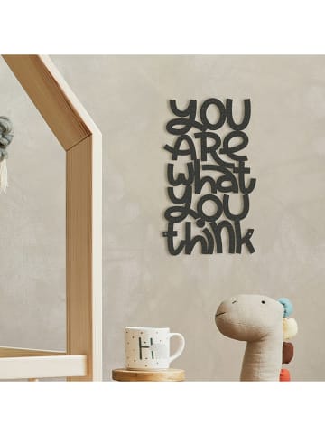 hippodino Wanddecoratie "You are what you think" zwart - (B)34 x (H)40 cm