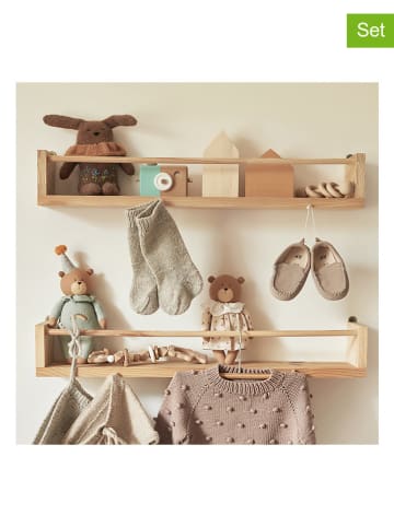 hippodino 2-delige set: wandmeubels naturel - (L)80 x (B)10 cm