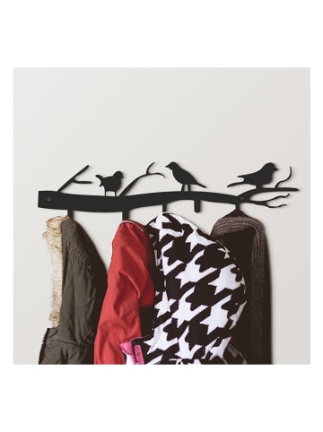 hippodino Wandgarderobe in Schwarz - (B)50 x (H)15 cm