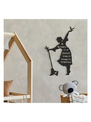 hippodino Wanddecoratie zwart - (B)31 x (H)50 cm