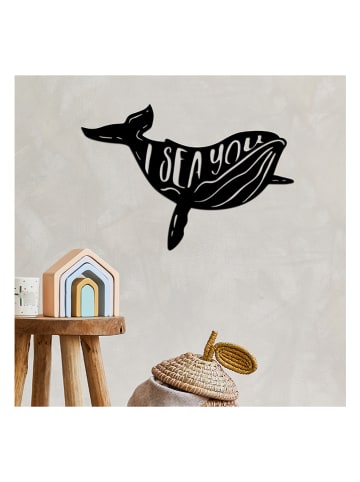 hippodino Wanddecoratie zwart - (B)50 x (H)34 cm