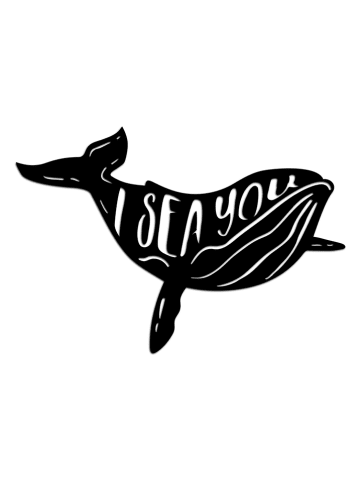 hippodino Wanddekor in Schwarz - (B)50 x (H)34 cm