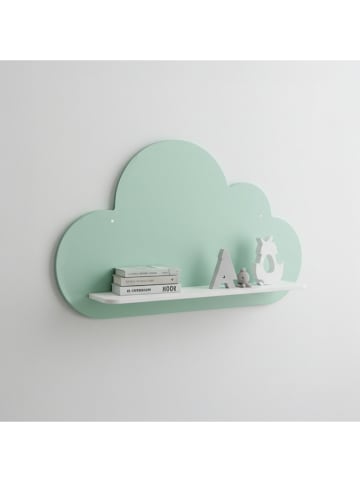 Woody Kids Wandregal in Mint/ Weiß - (B) 33 x (H) 25 x (T) 10 cm