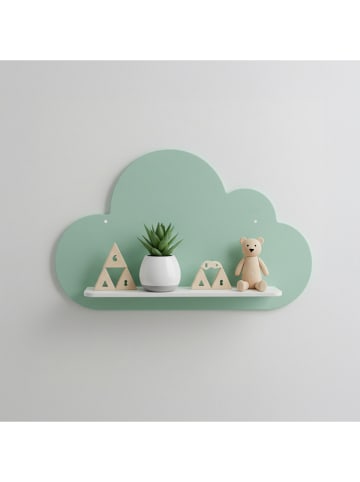Woody Kids Wandmeubel mintgroen/wit - (B) 33 x (H) 25 x (D) 10 cm