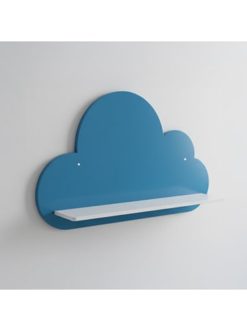 Woody Kids Wandregal in Blau/ Weiß - (B) 33 x (H) 25 x (T) 10 cm