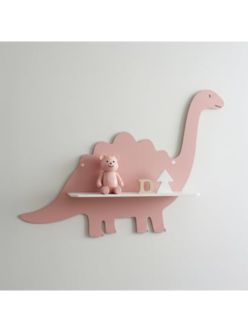 Woody Kids Regał ścienny w kolorze jasnoróżowo-białym - 33 x 25 x 10 cm